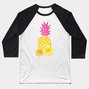 Pineapple and Hibiscus Vibes Baseball T-Shirt